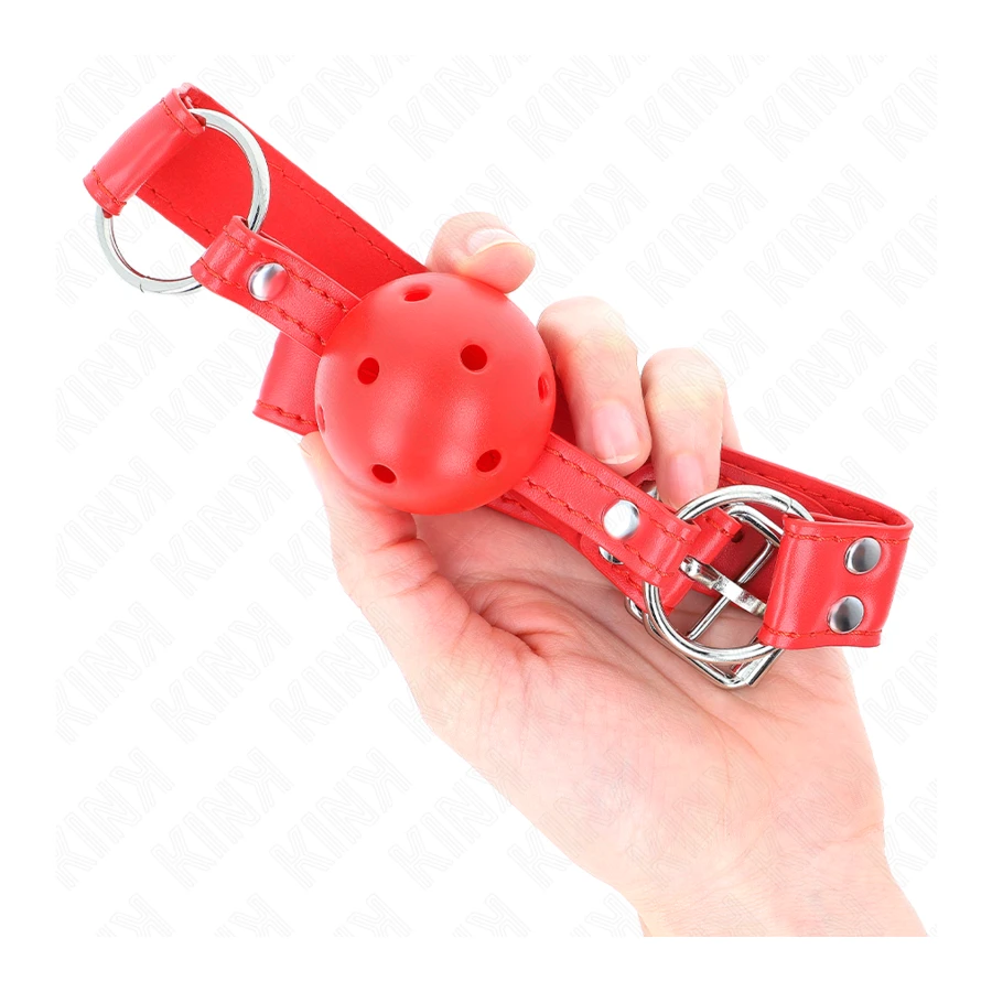 KINK - BALL GAG COMPLETO ROSSO CAVO DURO 62 x 2 CM